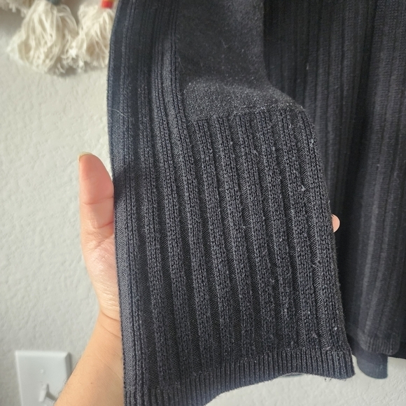 Smartwool Merino Wool Black Ribbed Knit V-neck Pullover Sweater Winter Outdoor S - Picture 7 of 12